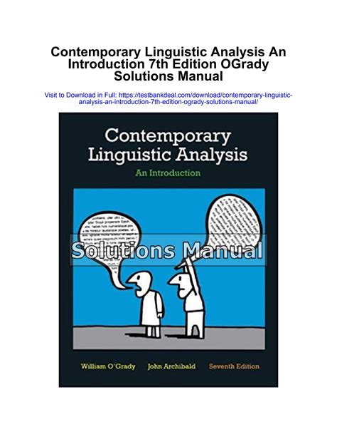 contemporary linguistic analysis 7th edition answer key Ebook Doc