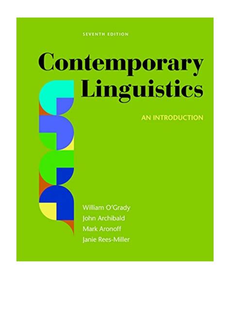 contemporary linguistics an introduction 6th edition answers Kindle Editon