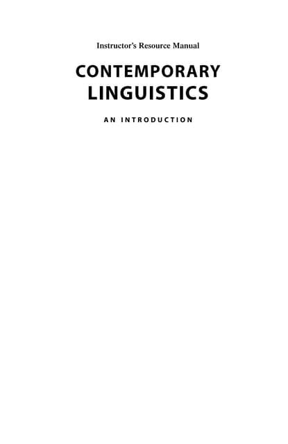 contemporary linguistics an introduction 6th edition answers Ebook Kindle Editon