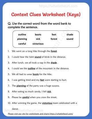 context clues answers key packet Doc