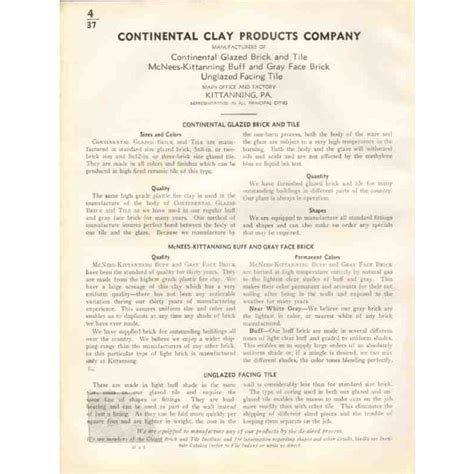 Continental Clay Catalog