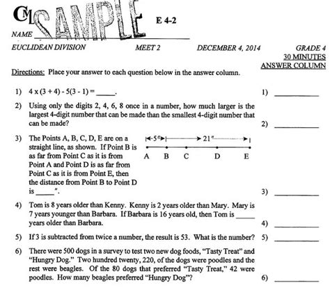 continental math league practice tests Kindle Editon