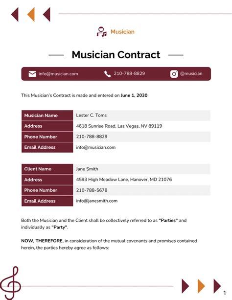Contract Musician Template