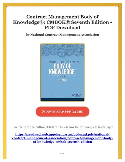 contract-management-body-of-knowledge-cmbok-3rd-edition-july-2011 Ebook Kindle Editon