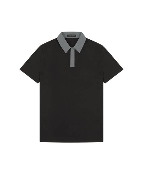 contrast collar polo shirt