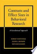 contrasts and effect sizes in behavioral research a correlational approach PDF