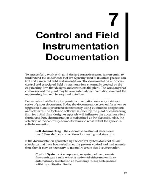 control field instrumentation documentation Reader