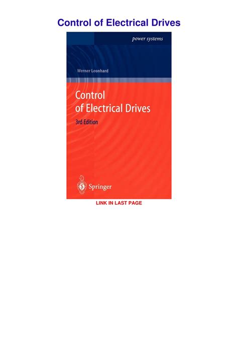 control of electrical drives control of electrical drives PDF