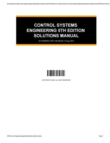 control systems engineering 5th edition solutions manual PDF
