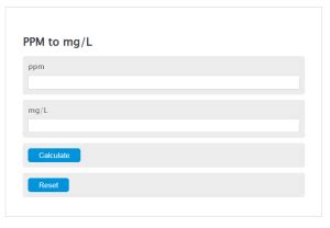 conversione mg/l in ppm