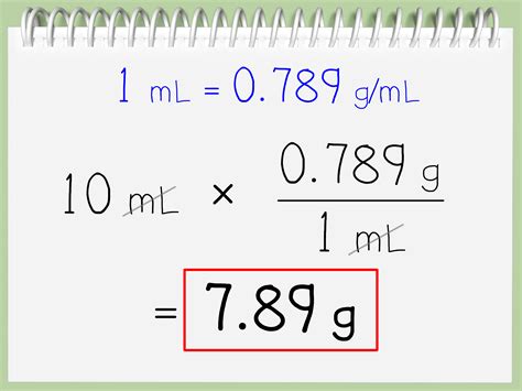 conversiones de mililitros a gramos