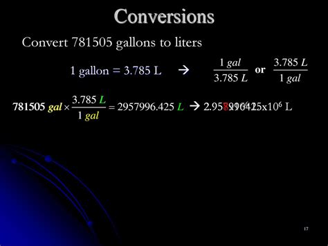 convert 1 gallon to l