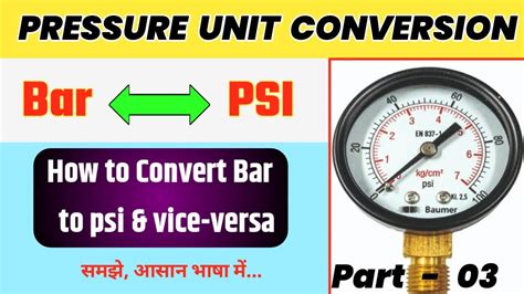 convert 1 psi to bar