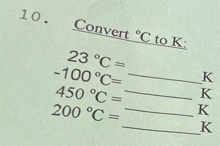 convert 100 c to k