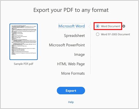 convert pdf to word acrobat Reader