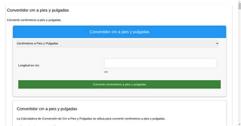 convertidor cm a pies