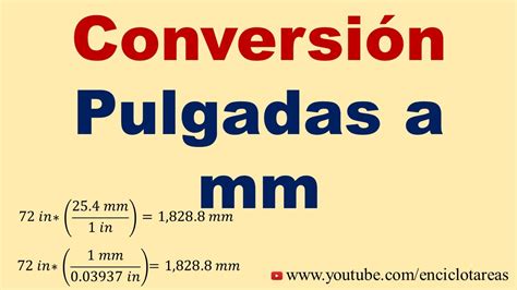 convertidor pulgadas a mm