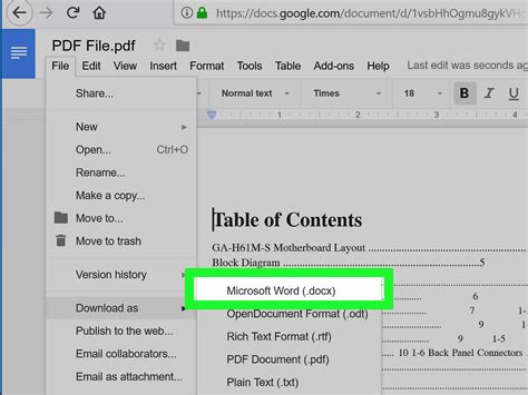 converting a pdf file to a word document Epub