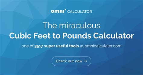 converting cubic feet to pounds