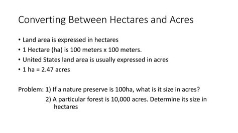 converting hectares to acres