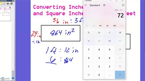 converting inches to square feet