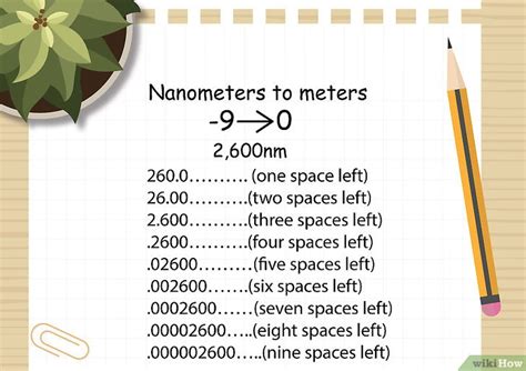 converting meters to nanometers