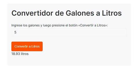 convertir 5 litros a galones