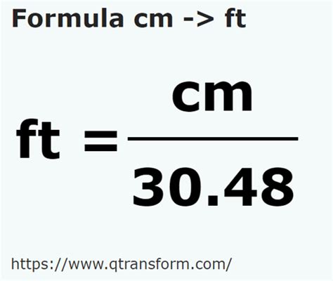 convertir cm a ft