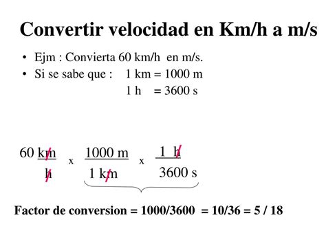 convertir km/h a m/s