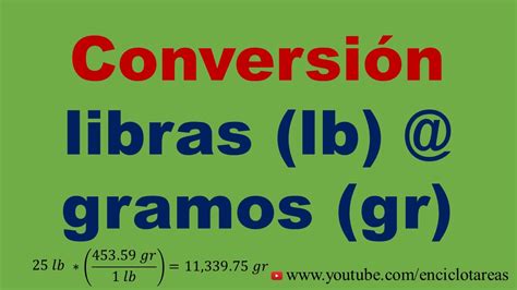 convertir lb a gramos