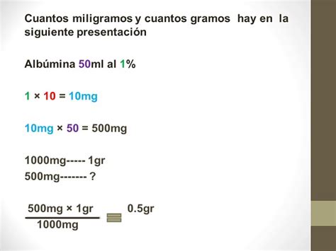 convertir miligramos a mililitros en medicamentos