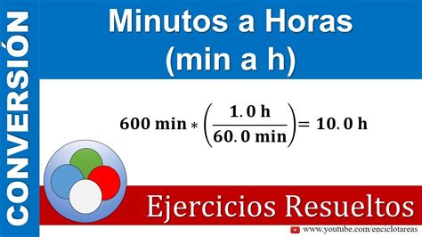 convertir minutos a horas