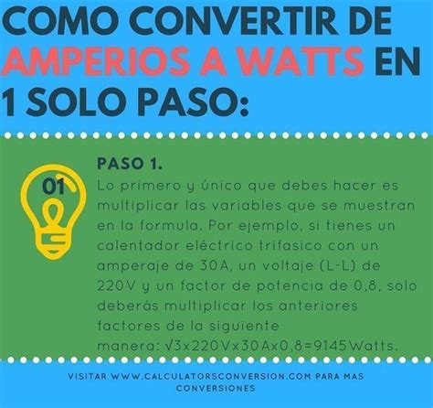 convertir watts a amperios