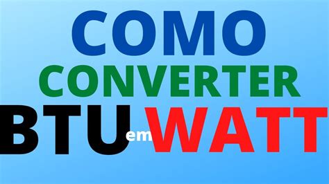 convertir watts a btu