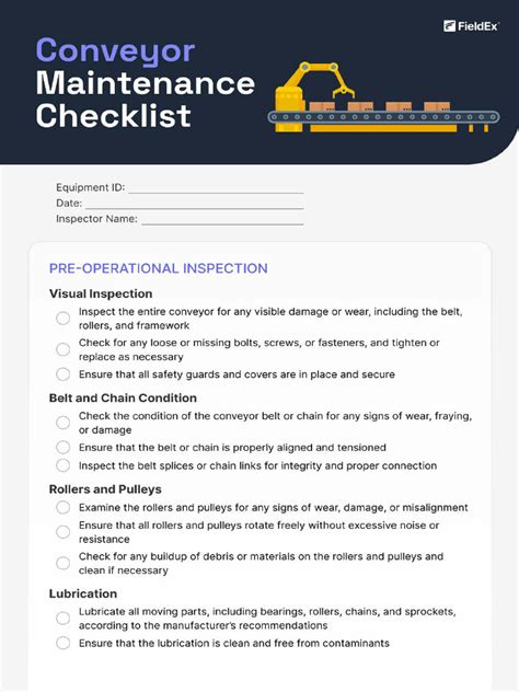 conveyor belt maintenance schedule pdf Kindle Editon