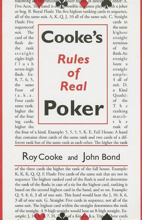 cookes rules of real poker PDF