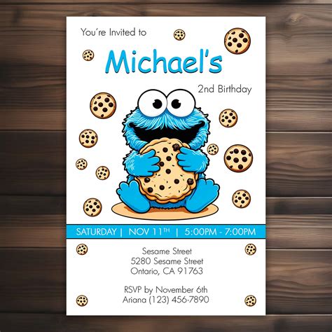 cookie monster invitations personalized Kindle Editon