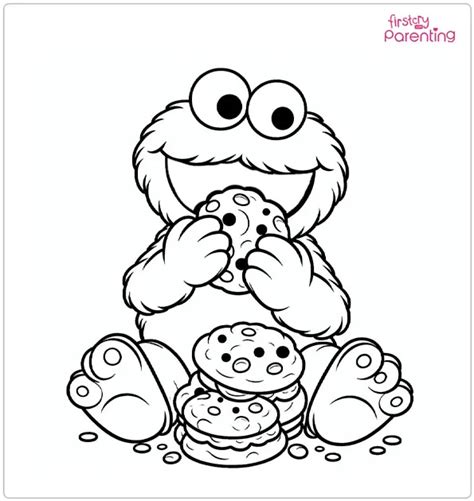 cookie monster pictures to color PDF