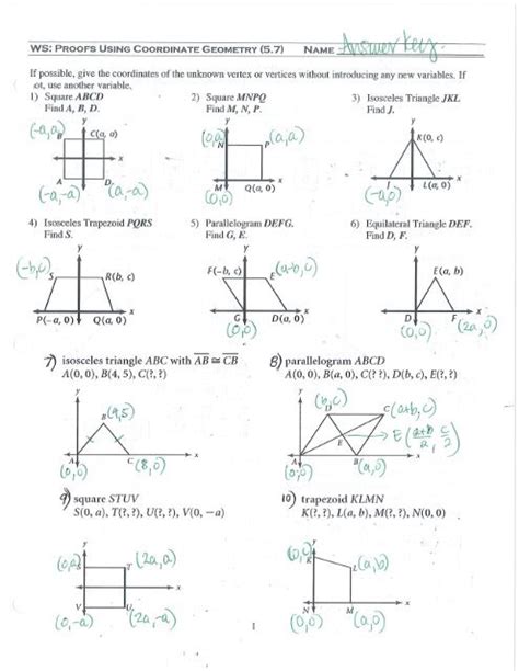 coordinate geometry proofs answers Doc