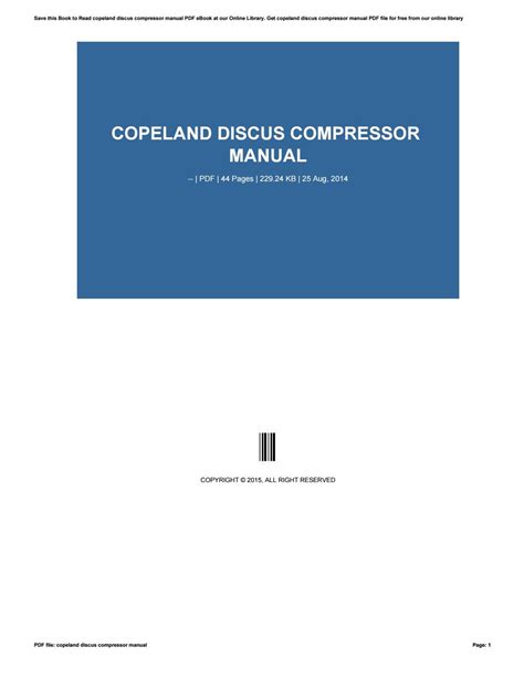 copeland discus compressor manual Ebook Reader