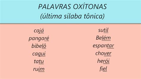 copie as palavras oxítonas