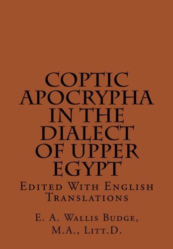 coptic apocrypha in the dialect of upper egypt Epub