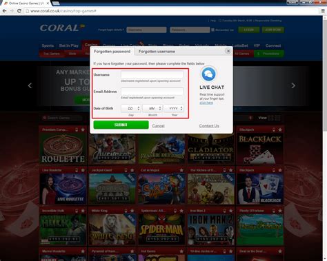 coral casino login