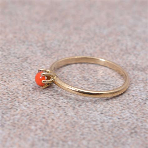 coral gem ring