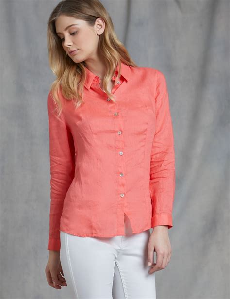 coral shirts for ladies