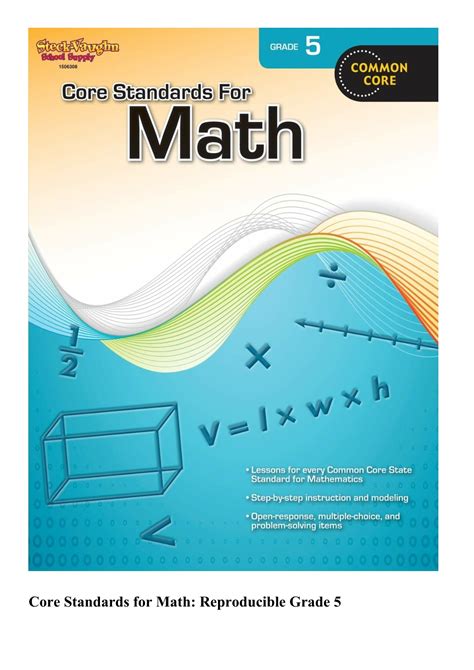 core standards for math reproducible grade 5 PDF