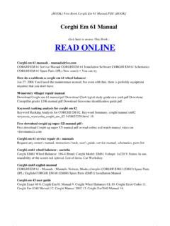 corghi em 61 manual Kindle Editon