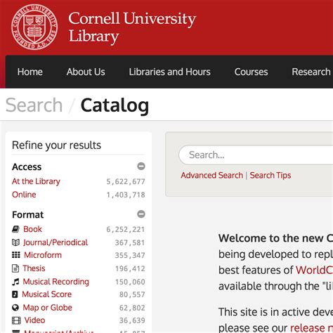 Cornell University Library Catalog