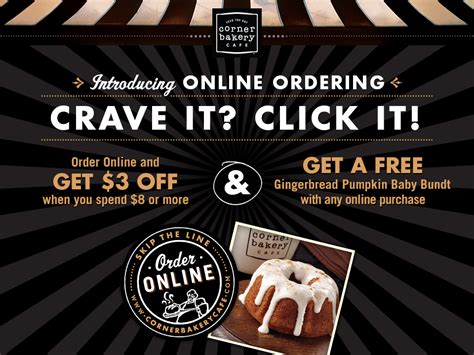 corner bakery order online