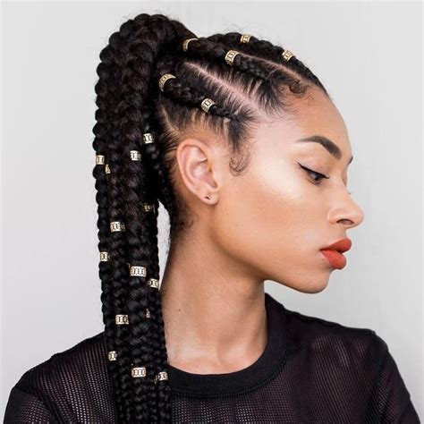 cornrow braided ponytail